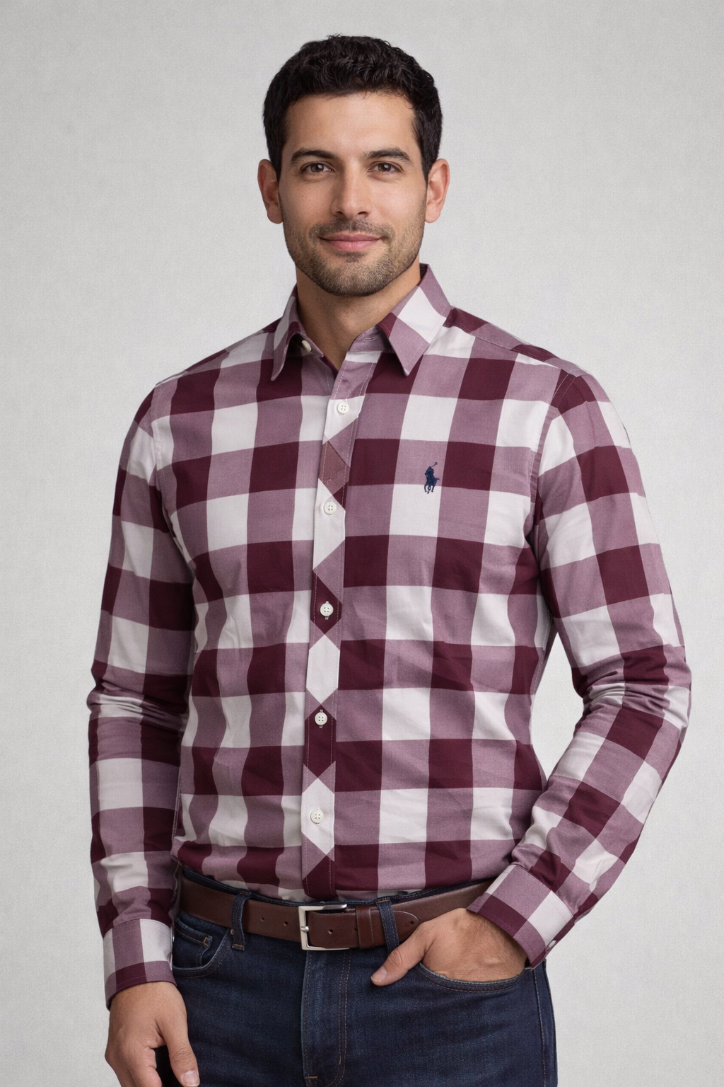 CAMISA SOCIAL XADREZ MANGA LONGA RALPH LAUREN